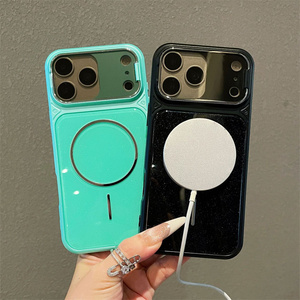 เคสโทรศัพท์พร้อมกล้องแว่นกันแดด ที่ยึดแม่เหล็กเต็มรูปแบบ สำหรับ iPhone 18 17 16 15 14 Pro Max  แบบมีกลิตเตอร์ พร้อมขาตั้งเลนส์  วัสดุ PC  ฝาหลัง - Product Image 1