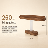Lampe de chevet suspendue avec porte-bijoux en noyer massif, trois couleurs, intensité réglable, rechargeable, décoration d'intérieur, design Art Déco