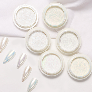 Poudre Chrome Effet Clair de Lune Professionnelle - Pigment Irisé Aurore pour Finition Miroir - Poudre Chrome Nacré Blanc pour <span class=keywords><strong>Ongles</strong></span> - Product Image 6