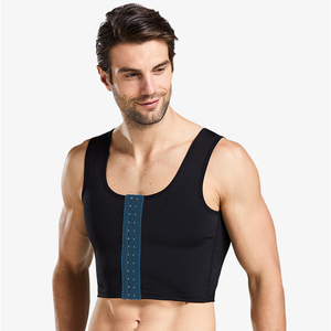 Nuovo Design Bodywear uomo che dimagrisce <span class=keywords><strong>Body</strong></span> Shaper Compression Shirt Slim Fit Undershirt Shapewear uomo Slim Lift con gancio - Product Image 5