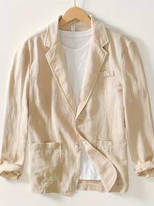 Giacche Blazer da <span class=keywords><strong>Uomo</strong></span> a Righe Casual in <span class=keywords><strong>Lino</strong></span> Novità Primavera 2025 Abbigliamento <span class=keywords><strong>Uomo</strong></span> Ampio Semplice Stile Streetwear - Product Image 6