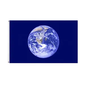 ขายส่งขาย 3X5 ฟุตสต็อก 100% โพลีเอสเตอร์สีฟ้า Earth Day FLAG