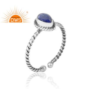 Lapis Lazuli Gemstone Ring Handmade Designer 925 Sterling Silver Ring Antique Rings Jewelry Supplier - Product Image 2