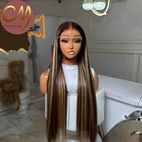 Perruques de cheveux humains blondes méchées avec dentelle frontale HD 6x6, super double drawn, cheveux vietnamiens ultra-lisses, qualité luxe