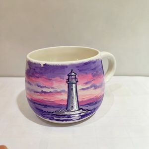 Tasse à <span class=keywords><strong>café</strong></span> en céramique faite à la main personnalisée <span class=keywords><strong>phare</strong></span>-cadeau de vacances en porcelaine personnalisé - Product Image 4