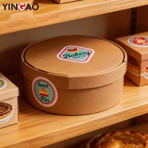 Hoja de pegatinas personalizadas troqueladas, impermeables y ecológicas para panadería, etiquetas de grado alimenticio para sellar cajas de pasteles, pegatinas para empaques de cupcakes y regalos con logo. - Product Image 4