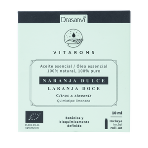 Aceite Esencial de Naranja Dulce Orgánico Vitaroms Drasanvi 10ml, Prensado en Frío, Hidratante Corporal, Reafirmante, Nutritivo, Líquido con D-Limoneno - Product Image 1