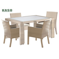 Table à manger en aluminium moderne 12 places, Patio en osier gris, mobilier de jardin sectionnel en rotin