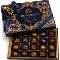 Coffret Cadeau de Noël de Luxe Personnalisé au Chocolat - Assortiment Artisanal Premium en Boîtes Rigides Recyclées avec Revêtement UV pour Collations