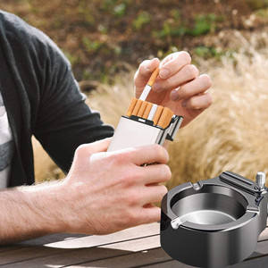 Lucklovisle Tech — cendrier en métal rétro, poser sur la maison, <span class=keywords><strong>support</strong></span> de stockage sans fumée <span class=keywords><strong>pour</strong></span> Cigarettes, briquet de voiture - Product Image 3