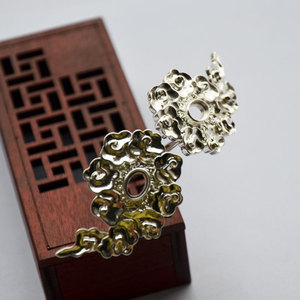Horquilla de Cobre Puro con Diseño de Nubes, 72mm, Bañada en Oro, Estilo Ming, Accesorio para Boda - Product Image 4