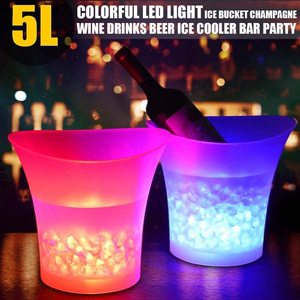 Seau à glace LED étanche de 5 L grande capacité pour champagne, <span class=keywords><strong>vin</strong></span> rétro, bière et autres boissons – Idéal pour les fêtes et bars - Product Image 2