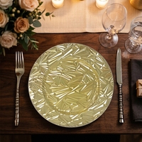 Assiettes de présentation Roncooker Classic Solid en plastique doré de 13 pouces pour mariage, banquet, fête de Noël, restaurant, traiteur