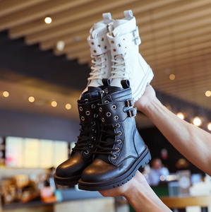 Nouvelles bottes pour filles, chaussures pour garçons, bottes de moto en cuir PU noir pour enfants, bottes chaudes d'hiver pour tout-petits - Product Image 5