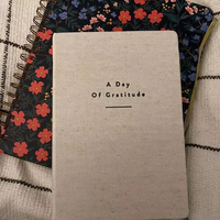 Carnet de Gratitude Minimaliste A5 en Tissu de Lin, Couverture Rigide Cousue, pour Réflexion Quotidienne, Organisateur et Planificateur, Idéal Cadeau