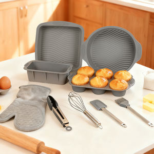 Juego <span class=keywords><strong>de</strong></span> 9 <span class=keywords><strong>Moldes</strong></span> para Hornear Resistentes al Calor, Antiadherentes, <span class=keywords><strong>de</strong></span> Silicona, para Pasteles y Galletas, con Espátula y Guante - Product Image 2