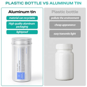Custom Printed logo Medicine <b>Pill</b> Metal Aluminium Tin Can Food Grade Coffee Tea Storage Jar <b>Container</b> with Lid - Product Image 3