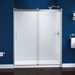 Bandeja rectangular de vidrio transparente moderna, sin marco, vidrio templado recto, cuarto de <span class=keywords><strong>ducha</strong></span>, deslizante, plegable, puerta de baño, pantalla de cabina - Product Image 2