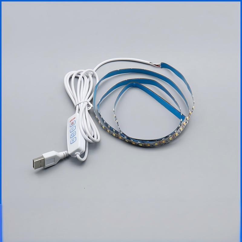 5V USB Dual Color 8mm PVC LED Strip Light 120LEDs/M 0.5m 2700K SMD 2835 with Dimmable Switch Control