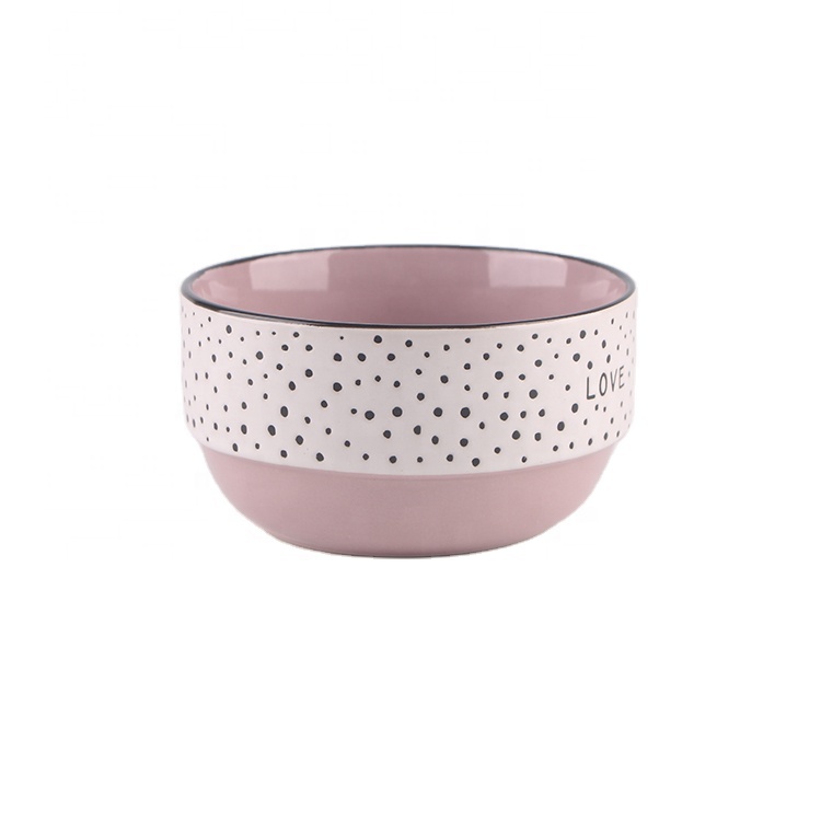 Wholesale cheap white 5.5 inch silk screen printing logo with gold rim Stackable ceramic soup bowl ramen bowl ceramic