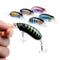 Señuelo de Pesca Warcraft Minnow, Hundimiento Lento, Acabado Pintado Realista, Plástico ABS, Señuelo Duro, Lanzamiento Largo, Anzuelos Crankbait, Pescado Mandarín