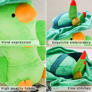 Đồ chơi nhồi bông vẹt có mũ độc đáo thêu hoa hồng, chất liệu vải nhung mềm mại, quà tặng trẻ em, sản xuất theo đơn đặt hàng (OEM/ODM) - Product Image 6