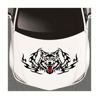 Autocollant en vinyle pour capot de voiture, motif loup, imperméable, écologique, de luxe, auto-adhésif, graphique, universel, pour l'extérieur de la voiture, 1 pièce