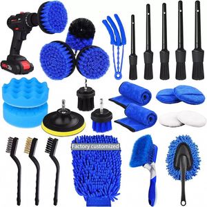 Vente en gros usine, Offre Spéciale : Kit de 29 brosses de nettoyage pour detailing automobile, ensemble de brosses de nettoyage pour perceuse et outils de nettoyage de voiture - Product Image 1