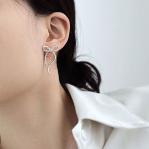 Dylam Bow-knot Stud <b>Earrings</b> Plated Sterling Silver Full 5A Cubic Zirconia Women Fine Fashion <b>Cute</b> Jewelry <b>Earrings</b> for Daily - Product Image 5