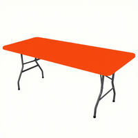 Housse de table extensible semi-ajustée en soie de lait premium pour mariage, banquet, fête, décoration 4ft 6ft 8ft