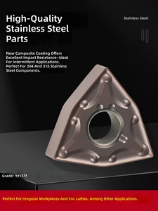 Plaquette de tournage extérieure triangulaire indexable ZHONGYI CNC en carbure pour acier inoxydable WNMG080404/08-MA - Product Image 1