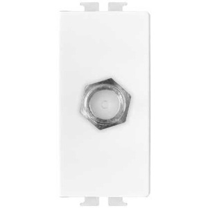 White <b>Screw</b>-On Satellite TV <b>Socket</b> - Product Image 1