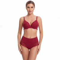 Ensemble soutien-gorge et culotte pour femmes, design à double bretelle dorsale, dentelle, bretelles réglables, plusieurs couleurs