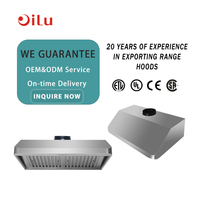 Hotte de cuisinière électrique domestique en acier inoxydable 48 \ "ventilateur ventilé mural deux moteurs 110V 2 ans de garantie pièces de rechange gratuites