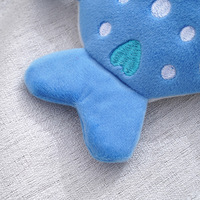 WAALUU 13*12CM Porte-monnaie en forme de requin baleine de dessin animé, portefeuille kawaii, sac en peluche, organisateur de clés, écouteurs, pièces de monnaie, pochette zippée, cadeau pour enfants