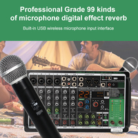 Mezclador de Sonido Mini USB de 8 Canales y 99 DSP, Consola de DJ, Mezclador de Karaoke, Amplificador de Sonido, Sistema de Audio