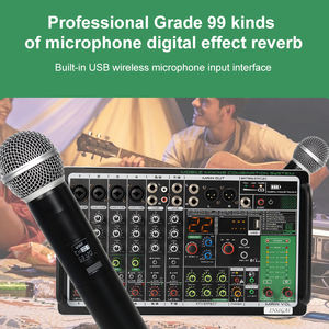 Mini console de mixage USB à 8 canaux, 99 <span class=keywords><strong>Dsp</strong></span>, contrôleur DJ, masques, mixeur karaoké, amplificateur, système audio - Product Image 3