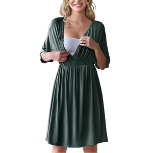 ชุดเดรสไม้ไผ่3 in <span class=keywords><strong>1</strong></span>สำหรับให้นมบุตร/จัดส่ง/โรงพยาบาลชุดนอนสำหรับให้นมบุตร - Product Image 3