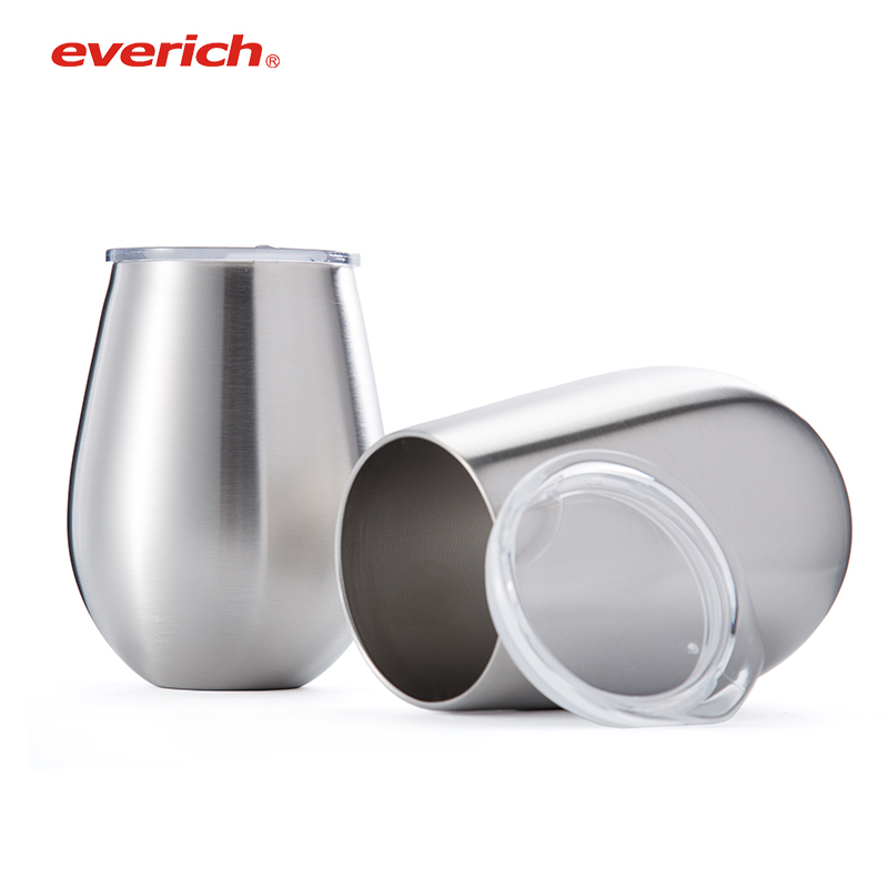 Impression personnalisée Gravé 12oz Simple Moderne Réutilisable Blanc De Sublimation Thermique Gobelet à Vin
