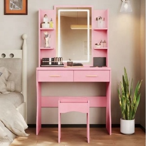 Table de toilette pratique et élégante pour chambre à coucher avec miroir intégré, <span class=keywords><strong>coiffeuse</strong></span> pour un intérieur de chambre épuré - Product Image 3
