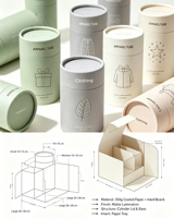 Petite boîte cylindrique en carton biodégradable écologique avec couvercle plat et fermeture magnétique pour bonbons et aromathérapie