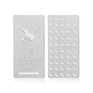 wholesale business gift customized fine .999 pure silver 1 troy ounce bar coin solid silver plated 1 oz souvenir bullion bars