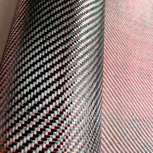 Tissu sergé en fibre de carbone rouge 3K avec fil d'argent tissé, léger, pour voiture, bagages, jouets et usage extérieur (garçons) - Product Image 1