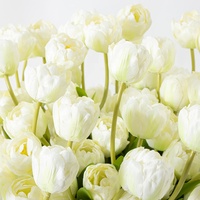 Ensemble de fleurs artificielles en forme de tulipes blanches, design personnalisé, commande en gros, pour projet d'achat en gros pour hôtels