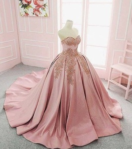 slim fit dress slacks Blush Pink Colorful Lace Wedding Dress – Annahandbridal main image 0