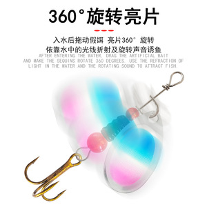 Leurre de pêche en métal rotatif pour la pêche au bar, lot de 10 leurres de fond, équipement de pêche - Product Image 3