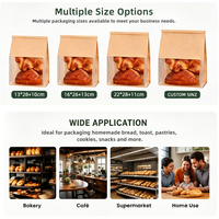 Sacs à pain en papier kraft JIJID avec fenêtre transparente, sacs d'emballage alimentaire pour boulangerie, biscuits, snacks, sacs de rangement de qualité alimentaire