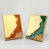 Plaque de récompense créative en résine et bois, design unique plaqué or fondu, trophée moderne pour la reconnaissance des employés