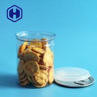 Boîte en plastique PET transparente ronde pour biscuits aux noix de cajou, avec ouverture facile, étanche, sans BPA, pour collations et biscuits