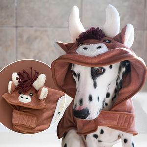 Peignoir de bain pour chien en microfibre de luxe personnalisé OEM, super absorbant, motif dinosaure, séchage rapide, chaud, avec capuche, <span class=keywords><strong>serviette</strong></span> pour chiot - Product Image 3